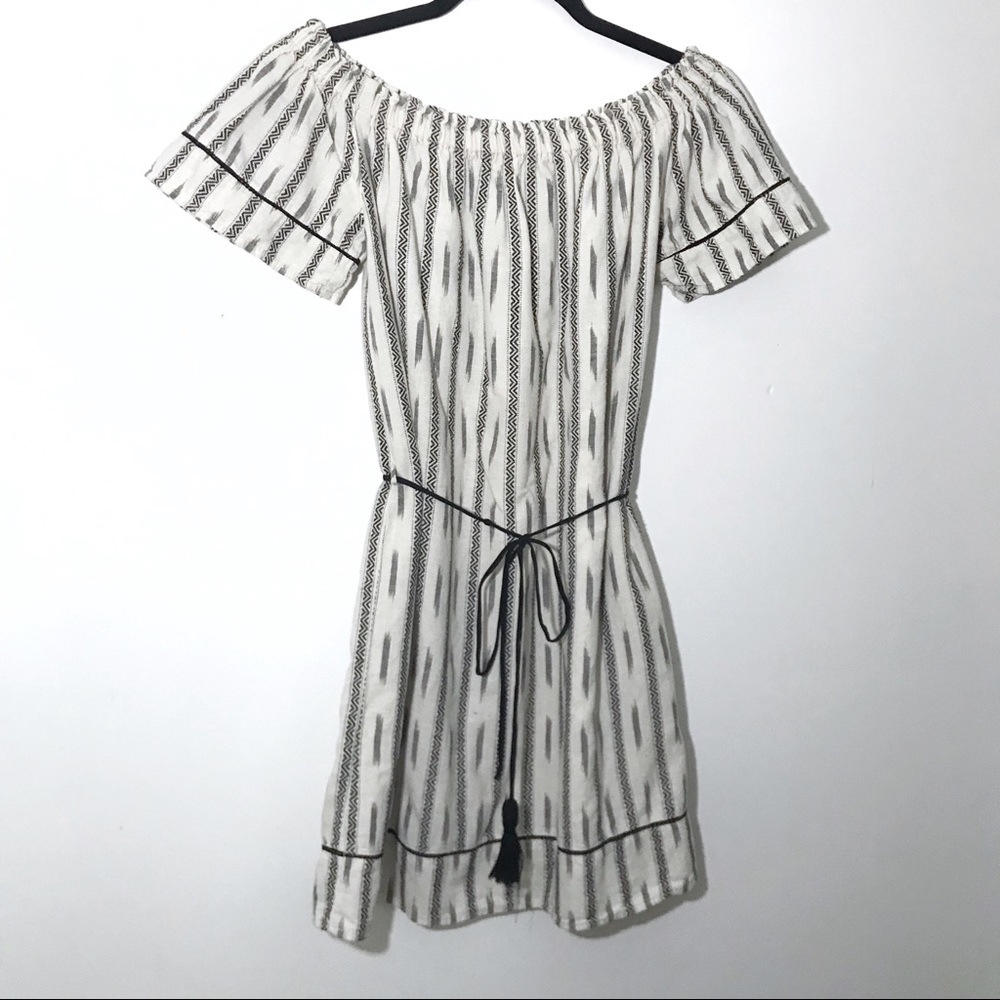 Just Living Off the Shoulder Patterned Dress